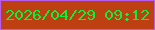 文字の大きさ：4、枠の色：b85cec、背景の色：bd3f12、文字の色：10ef38 無料ブログパーツのブログ時計