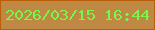 文字の大きさ：4、枠の色：b85d08、背景の色：bf8843、文字の色：75f84a 無料ブログパーツのブログ時計