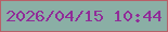 文字の大きさ：1、枠の色：b85f68、背景の色：8aafa5、文字の色：902d98 無料ブログパーツのブログ時計