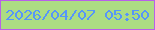 文字の大きさ：3、枠の色：b860e9、背景の色：acdc83、文字の色：5695f9 無料ブログパーツのブログ時計