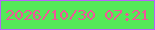 文字の大きさ：2、枠の色：b862fb、背景の色：55e858、文字の色：f05699 無料ブログパーツのブログ時計