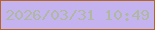 文字の大きさ：3、枠の色：b86427、背景の色：c5b3f0、文字の色：afb8a1 無料ブログパーツのブログ時計
