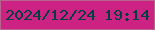 文字の大きさ：3、枠の色：b8648f、背景の色：cc2283、文字の色：033f3d 無料ブログパーツのブログ時計