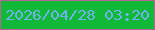 文字の大きさ：3、枠の色：b86498、背景の色：12b837、文字の色：6fb3ee 無料ブログパーツのブログ時計