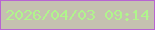 文字の大きさ：5、枠の色：b864d2、背景の色：c5c1b0、文字の色：b0f58c 無料ブログパーツのブログ時計