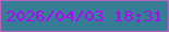 文字の大きさ：2、枠の色：b865c1、背景の色：377d96、文字の色：b104fd 無料ブログパーツのブログ時計