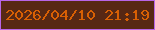 文字の大きさ：3、枠の色：b865e7、背景の色：572814、文字の色：d86004 無料ブログパーツのブログ時計