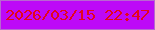 文字の大きさ：1、枠の色：b866d1、背景の色：bd09f7、文字の色：e4051c 無料ブログパーツのブログ時計