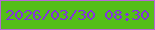 文字の大きさ：5、枠の色：b867d6、背景の色：54be18、文字の色：8431de 無料ブログパーツのブログ時計