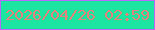 文字の大きさ：2、枠の色：b867fc、背景の色：1be5a0、文字の色：e48179 無料ブログパーツのブログ時計