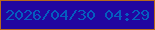 文字の大きさ：5、枠の色：b8681b、背景の色：2206a0、文字の色：055dbf 無料ブログパーツのブログ時計