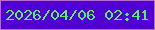 文字の大きさ：1、枠の色：b869d2、背景の色：5001d1、文字の色：5ced6a 無料ブログパーツのブログ時計
