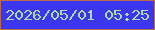 文字の大きさ：4、枠の色：b86b48、背景の色：3c36f0、文字の色：addda7 無料ブログパーツのブログ時計