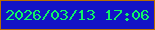 文字の大きさ：3、枠の色：b86d00、背景の色：1313c6、文字の色：0ef366 無料ブログパーツのブログ時計