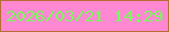 文字の大きさ：4、枠の色：b86d33、背景の色：ff88d2、文字の色：7afa5d 無料ブログパーツのブログ時計