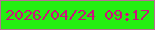 文字の大きさ：5、枠の色：b86e94、背景の色：25ef11、文字の色：cc117c 無料ブログパーツのブログ時計