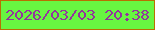 文字の大きさ：3、枠の色：b87001、背景の色：68f641、文字の色：93349d 無料ブログパーツのブログ時計