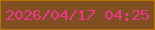 文字の大きさ：3、枠の色：b87305、背景の色：804f21、文字の色：f4338f 無料ブログパーツのブログ時計