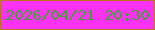 文字の大きさ：5、枠の色：b8751b、背景の色：fe32f2、文字の色：3da431 無料ブログパーツのブログ時計