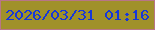 文字の大きさ：1、枠の色：b87587、背景の色：a0912a、文字の色：1637db 無料ブログパーツのブログ時計
