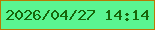 文字の大きさ：3、枠の色：b87a03、背景の色：5af591、文字の色：176609 無料ブログパーツのブログ時計
