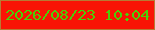 文字の大きさ：1、枠の色：b87a34、背景の色：f91405、文字の色：4acf07 無料ブログパーツのブログ時計