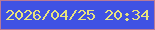文字の大きさ：5、枠の色：b87a97、背景の色：4052e3、文字の色：e8e27f 無料ブログパーツのブログ時計