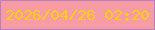 文字の大きさ：4、枠の色：b881bd、背景の色：f79ca4、文字の色：fcd109 無料ブログパーツのブログ時計