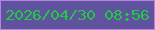 文字の大きさ：5、枠の色：b881e2、背景の色：5f529e、文字の色：20ca43 無料ブログパーツのブログ時計