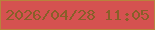 文字の大きさ：4、枠の色：b8833c、背景の色：d55250、文字の色：885f29 無料ブログパーツのブログ時計