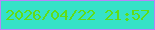 文字の大きさ：5、枠の色：b884f9、背景の色：35e2c7、文字の色：60dd16 無料ブログパーツのブログ時計