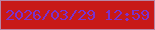 文字の大きさ：5、枠の色：b886a4、背景の色：c81918、文字の色：7b31cd 無料ブログパーツのブログ時計