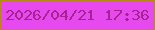 文字の大きさ：2、枠の色：b88813、背景の色：e649ec、文字の色：a52194 無料ブログパーツのブログ時計