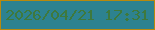 文字の大きさ：5、枠の色：b8890d、背景の色：2d8290、文字の色：3e793d 無料ブログパーツのブログ時計