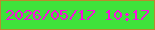 文字の大きさ：1、枠の色：b88b2d、背景の色：3fe23b、文字の色：f80edf 無料ブログパーツのブログ時計
