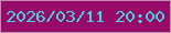 文字の大きさ：5、枠の色：b890ab、背景の色：980a68、文字の色：46d1e0 無料ブログパーツのブログ時計