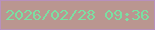文字の大きさ：4、枠の色：b890bd、背景の色：ba9690、文字の色：7bdfa2 無料ブログパーツのブログ時計