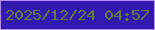 文字の大きさ：1、枠の色：b890f2、背景の色：3219af、文字の色：677e2e 無料ブログパーツのブログ時計