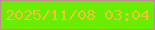 文字の大きさ：3、枠の色：b8918b、背景の色：69ed00、文字の色：ebc63b 無料ブログパーツのブログ時計