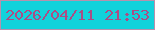 文字の大きさ：4、枠の色：b891ac、背景の色：12d2db、文字の色：ac4c85 無料ブログパーツのブログ時計