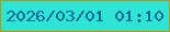 文字の大きさ：3、枠の色：b89401、背景の色：2fe4d4、文字の色：016995 無料ブログパーツのブログ時計