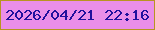 文字の大きさ：3、枠の色：b89421、背景の色：ea8ee9、文字の色：21109d 無料ブログパーツのブログ時計