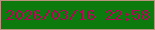 文字の大きさ：3、枠の色：b8947f、背景の色：0d7a0d、文字の色：ad0955 無料ブログパーツのブログ時計