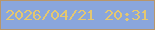 文字の大きさ：1、枠の色：b8966a、背景の色：8aa6dc、文字の色：e4c771 無料ブログパーツのブログ時計