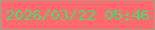 文字の大きさ：4、枠の色：b89684、背景の色：fe6a6d、文字の色：40dd74 無料ブログパーツのブログ時計