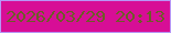 文字の大きさ：1、枠の色：b896f6、背景の色：d70e96、文字の色：6c5d26 無料ブログパーツのブログ時計