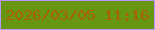 文字の大きさ：4、枠の色：b896fb、背景の色：679613、文字の色：ab6005 無料ブログパーツのブログ時計
