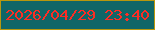 文字の大きさ：1、枠の色：b8970d、背景の色：106667、文字の色：fe2d24 無料ブログパーツのブログ時計