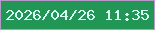 文字の大きさ：4、枠の色：b897c9、背景の色：229755、文字の色：d4fef6 無料ブログパーツのブログ時計