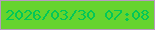 文字の大きさ：4、枠の色：b89ac1、背景の色：66d42e、文字の色：02c758 無料ブログパーツのブログ時計
